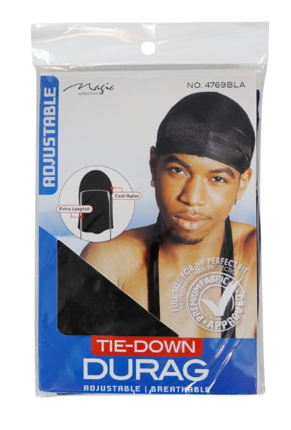 Silky Satin Durag Long Tail Head Wrap Adjustable Wave Cap