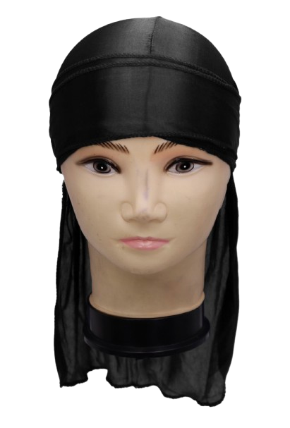 Silky Satin Durag Long Tail Head Wrap Adjustable Wave Cap