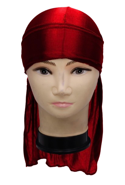 Silky Satin Durag Long Tail Head Wrap Adjustable Wave Cap