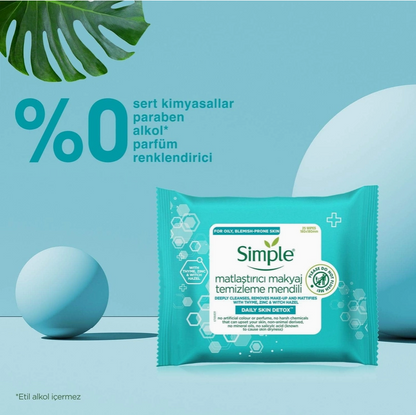 2-Pack Simple Daily Skin Detox Cleansing Wipes – 25 Count (50 Total Wipes)