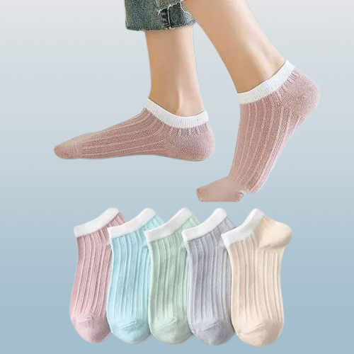Women’s Candy Color Low-Cut Breathable Ankle Socks