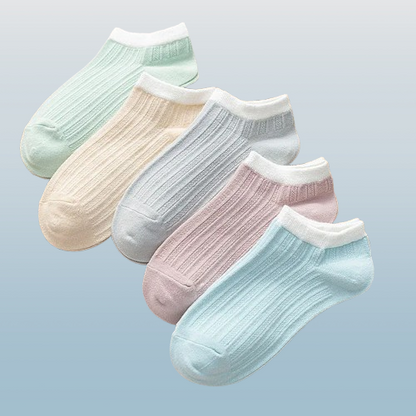 Women’s Candy Color Low-Cut Breathable Ankle Socks
