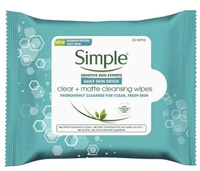 2-Pack Simple Daily Skin Detox Cleansing Wipes – 25 Count (50 Total Wipes)
