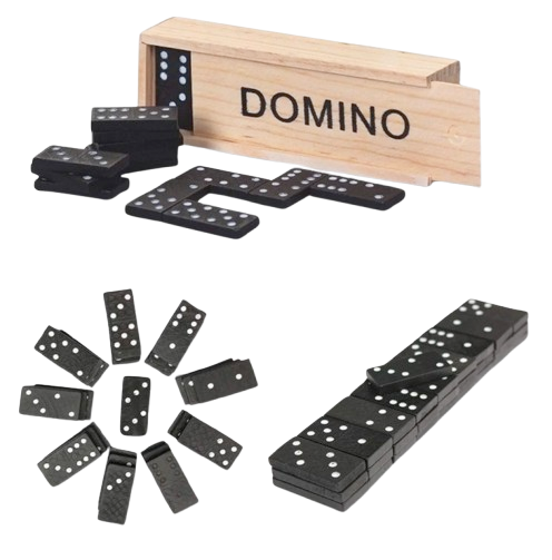 Classic Mini Wooden Domino Set for Kids Stress Relief