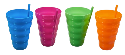 Sip-A-Tumbler – 22 oz. Spiral Cup with Lid and Straw - 4 Pack