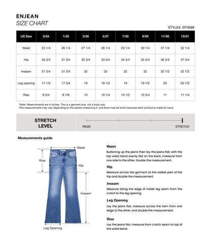 High Rise Hip Padded Bootcut Jeans