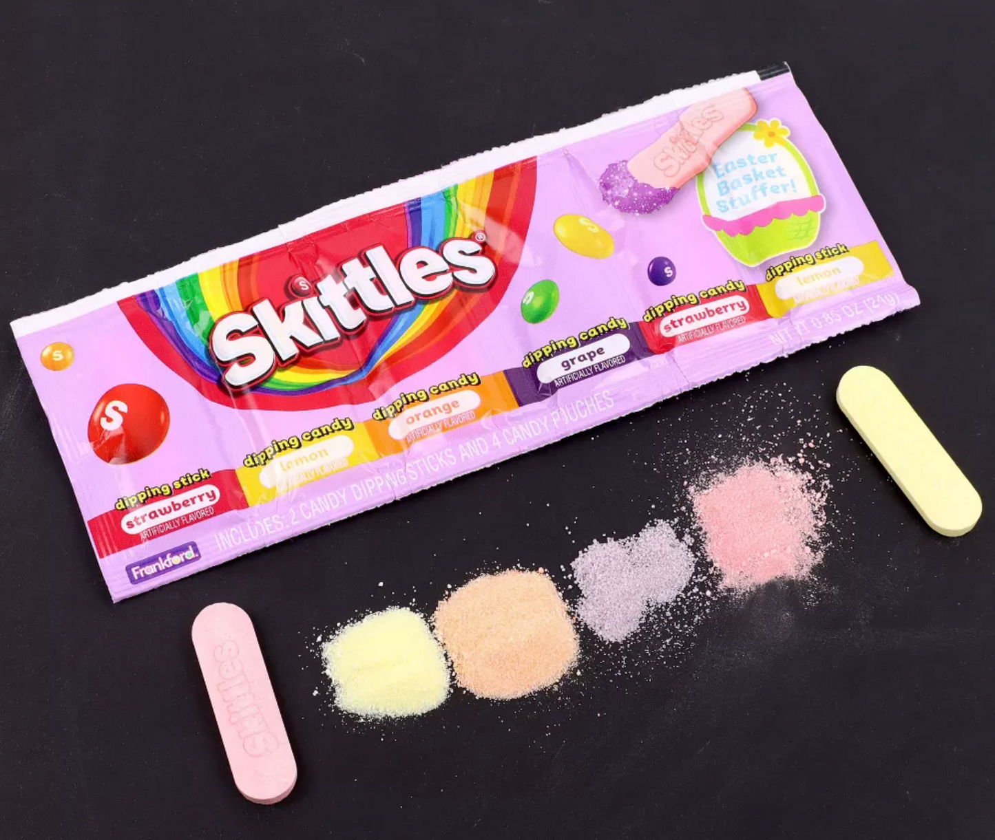 Skittles Dig N’ Dip Candy Strip with Dipping Sticks – 2 Pack, 0.85 oz