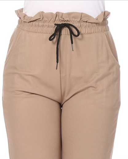 Women’s Solid Drawstring Wide Leg Lounge Pants