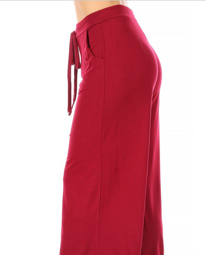 Women’s Solid High-Waisted Drawstring Capri Pants