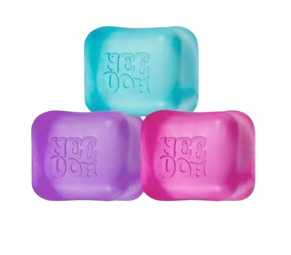 NeeDoh Nice Ice Baby Mini Cube Sensory Fidget Toy – 4-Pack Transparent Squish Set