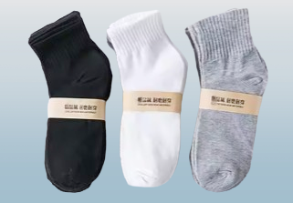 Black, White, Gray Crew Socks, 3 Pack