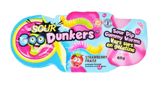 2-Pack Sour Goo Dunkers – Gummy Worms with Sour Dip