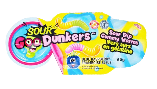 2-Pack Sour Goo Dunkers – Gummy Worms with Sour Dip