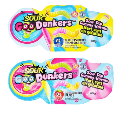 2-Pack Sour Goo Dunkers – Gummy Worms with Sour Dip