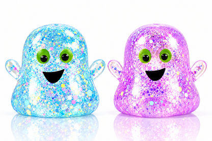 2-Pack Halloween Glitter Ghost Slow-Rebound Squeeze Toys – Random Color Selection