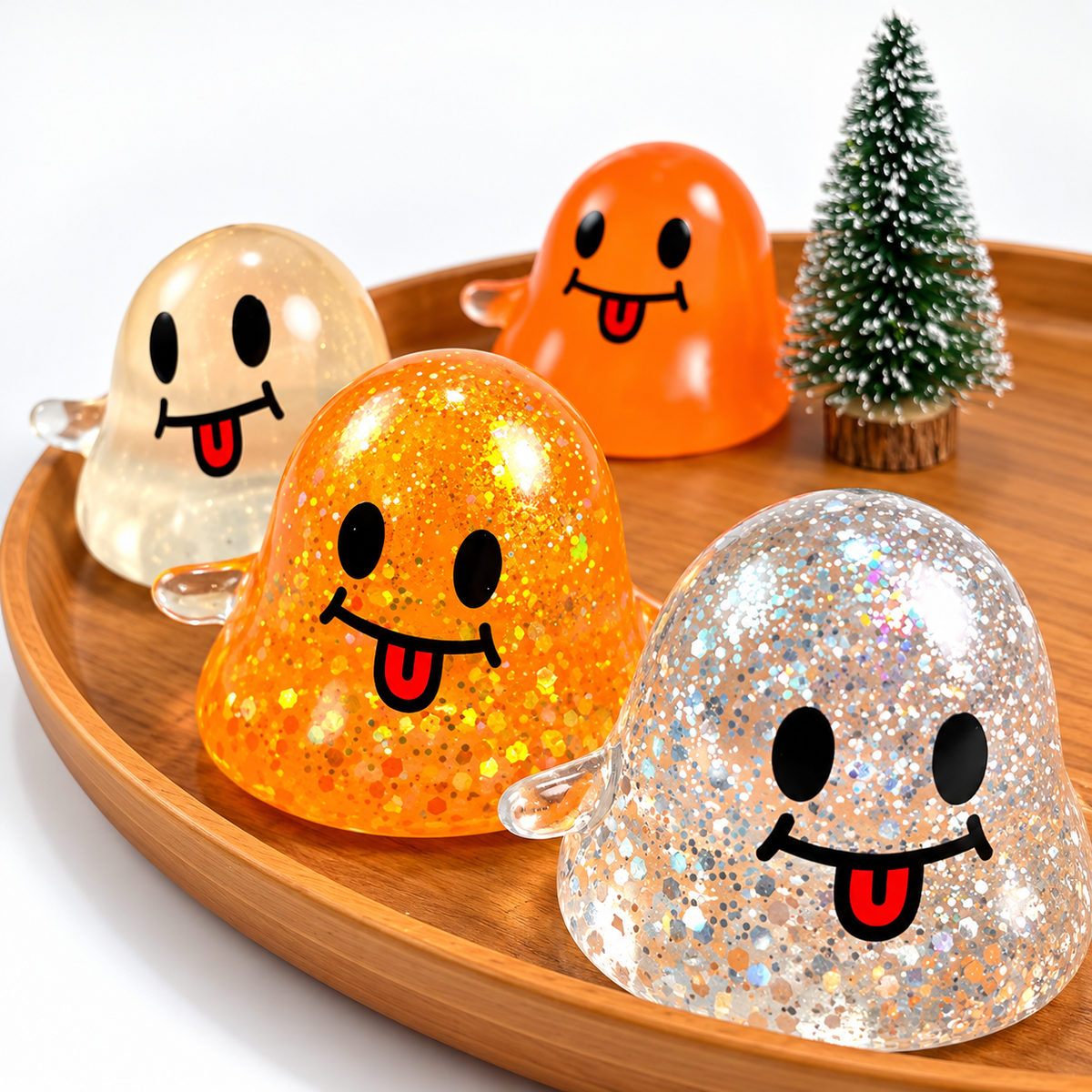 2-Pack Halloween Ghost Slow-Rebound Squeeze Stress Relief Toys – Random Color Selection