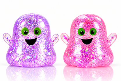 2-Pack Halloween Glitter Ghost Slow-Rebound Squeeze Toys – Random Color Selection