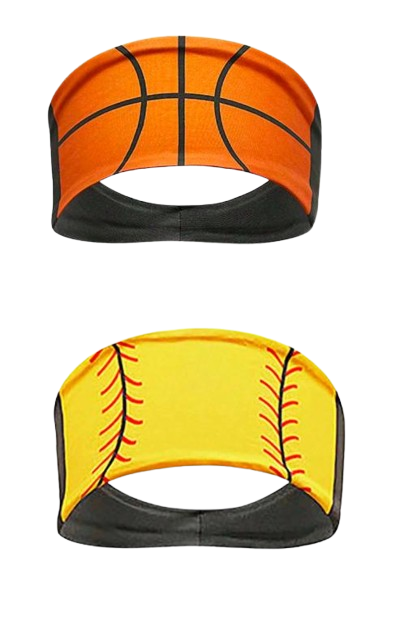 Sports Pattern Sweatband – Basketball & Softball Design