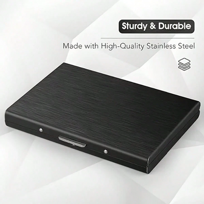 Sleek Stainless Steel Card Holder – RFID-Blocking Metal Wallet with 6 Card Slots