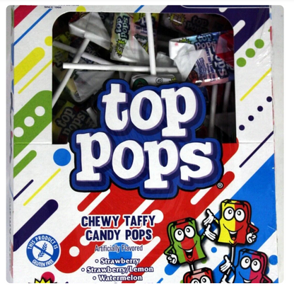 Taffy Top Pops Assorted Flavored Taffy Lollipops 16-Pack