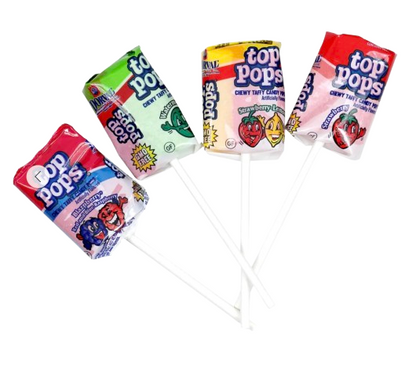 Taffy Top Pops Assorted Flavored Taffy Lollipops 16-Pack
