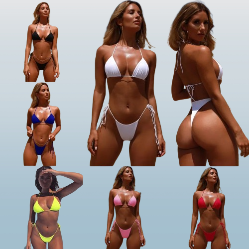 Women's Sexy Thin Strap Triangle Bikini Set
