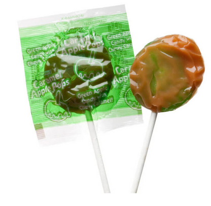 Tootsie Caramel Apple Pops 8-Pack, Green Apple Candy with Chewy Caramel – 0.625 oz Each