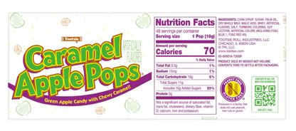 Tootsie Caramel Apple Pops 8-Pack, Green Apple Candy with Chewy Caramel – 0.625 oz Each