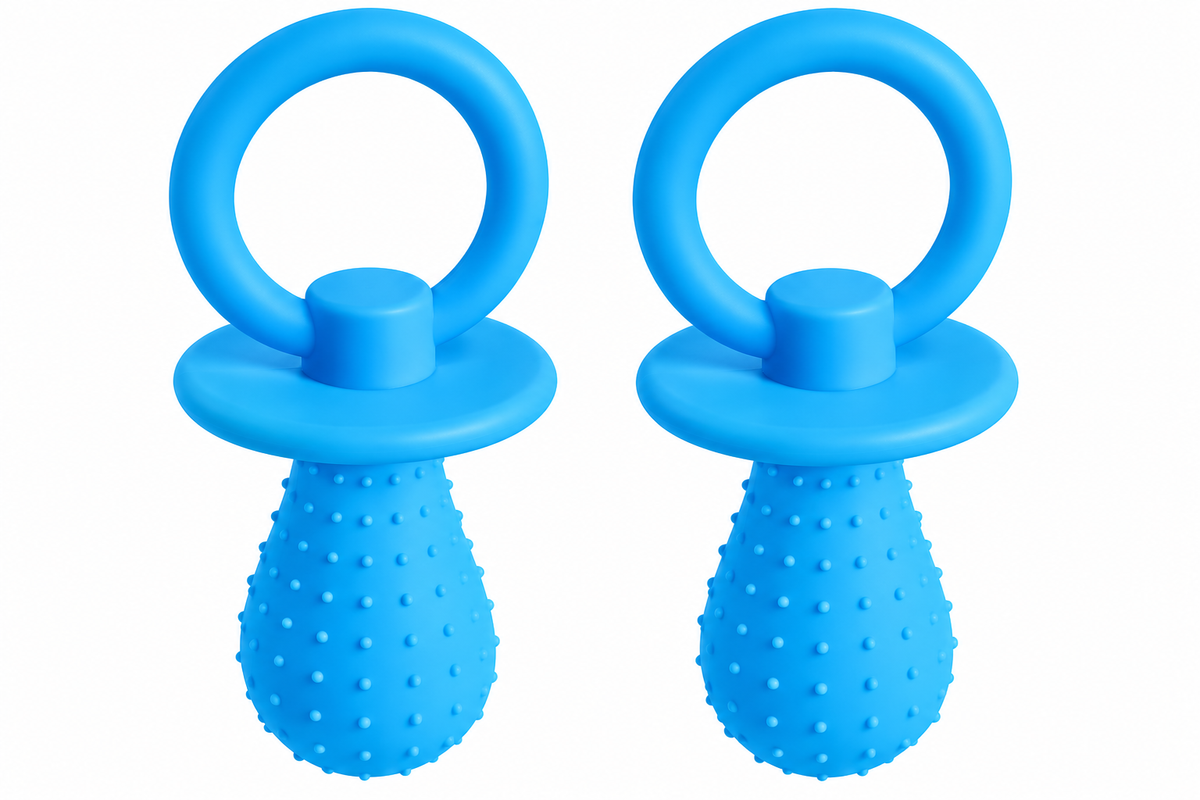 2-Pack Dog Pacifier-Shaped Chew Toys – Textured Puppy Teething & Interactive Pet Toys