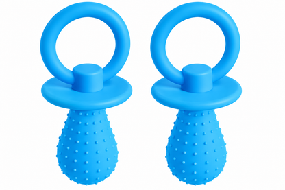 2-Pack Dog Pacifier-Shaped Chew Toys – Textured Puppy Teething & Interactive Pet Toys