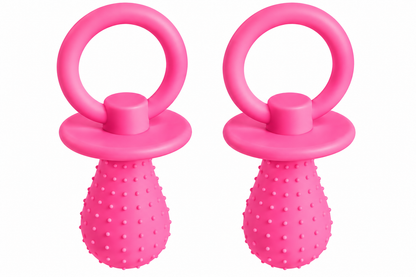 2-Pack Dog Pacifier-Shaped Chew Toys – Textured Puppy Teething & Interactive Pet Toys