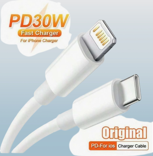 USB-C to Lightning PD 30W Fast Charging Cable – 3.3FT