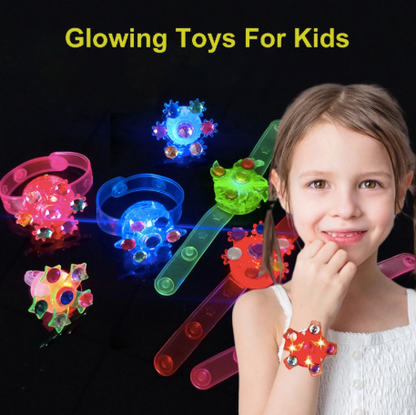 LED Light up Fidget Spinner Bracelets - Glow in The Dark - 2-Pack