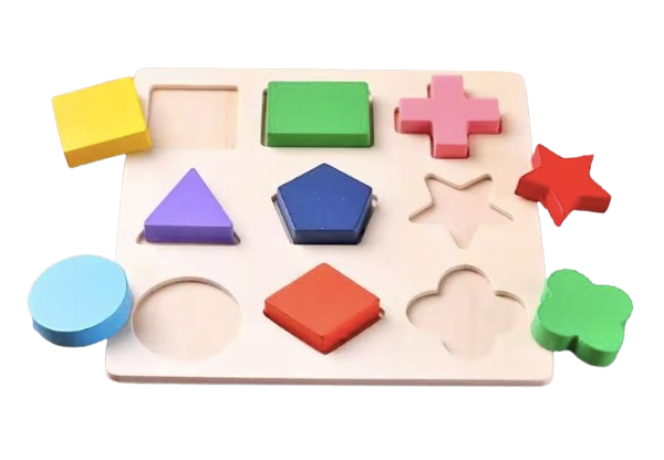 Safe Haven & CO Wooden Shape Sorting Blocks – Early Learning Educational Toy