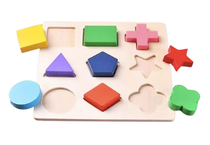 Safe Haven & CO Wooden Shape Sorting Blocks – Early Learning Educational Toy