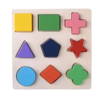 3-Pack Educational Wooden Puzzle Set – Shapes, Colors & Clock Learning