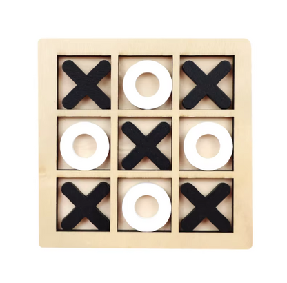 Wooden Tic Tac Toe Game – Classic Interactive XO Board Game for Kids and Families
