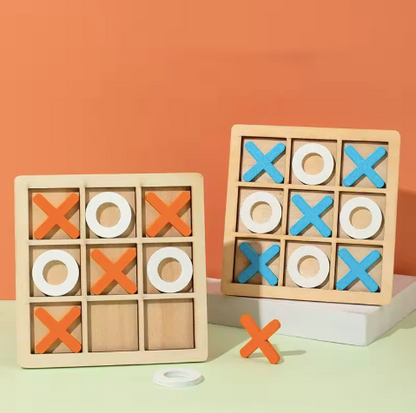 Wooden Tic Tac Toe Game – Classic Interactive XO Board Game for Kids and Families