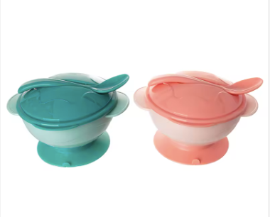 Toddler's Anti-Slip Training Bowl Feeding Set with Spoon