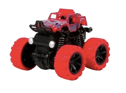 Safe Haven & CO Children's 4WD Inertia Stunt Monster Trucks – Pull-Back Off-Road Vehicle Toy