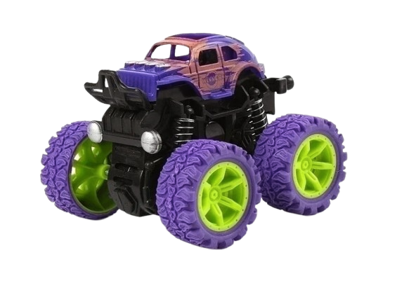 Safe Haven & CO Children's 4WD Inertia Stunt Monster Trucks – Pull-Back Off-Road Vehicle Toy