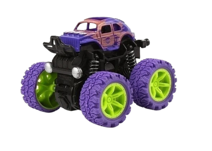 Safe Haven & CO Children's 4WD Inertia Stunt Monster Trucks – Pull-Back Off-Road Vehicle Toy