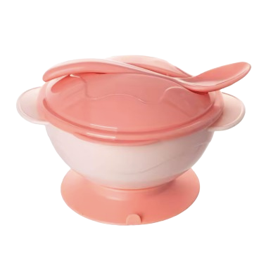 Toddler Anti-Slip Training Bowl Feeding Set with Spoon – 2-Pack