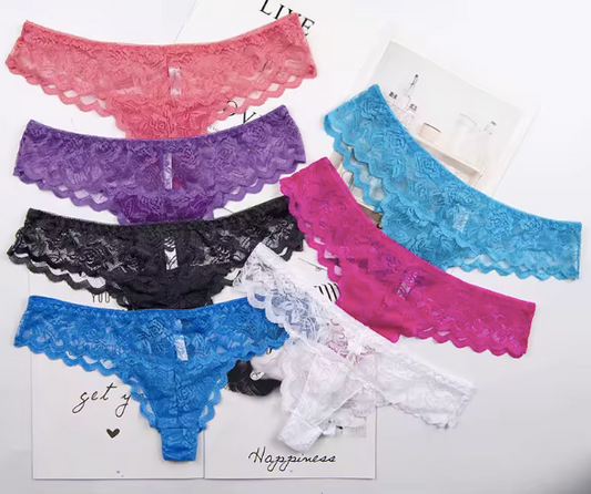 Women's Seamless Lace Bikini Underwear – Lightweight & Breathable