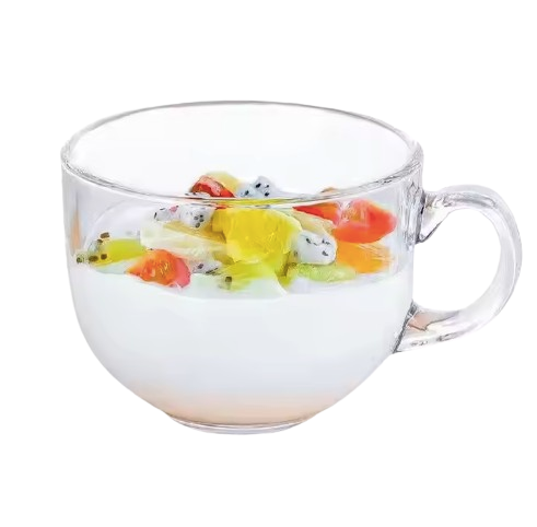 Glass Mug with Wooden Lid & Spoon