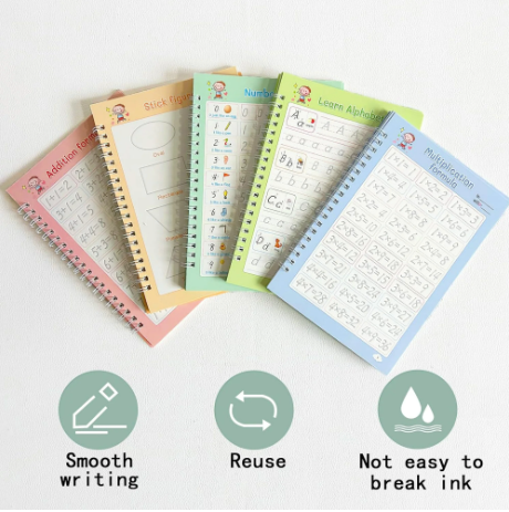 5-Piece Reusable Magic Groove Copybook Set