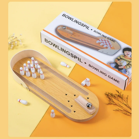 Mini Wooden Bowling Board Game – Fun Tabletop
