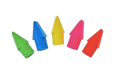 Pen+Gear Pencil Cap Erasers, 25 Count – Assorted Colors, Smudge-Free, Fits #2 Pencils