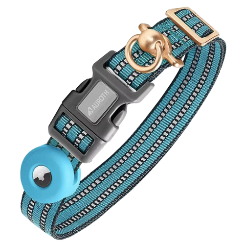Nylon Soft Adjustable Dog Training Collar with AirTag Holder