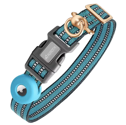Nylon Soft Adjustable Dog Training Collar with AirTag Holder